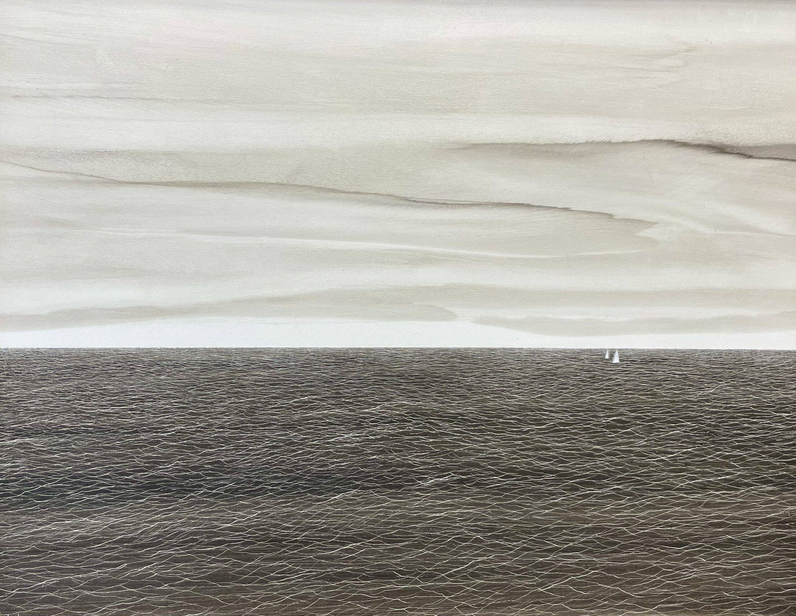 Louis Blondiau – Two Sails with White Clouds